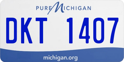 MI license plate DKT1407