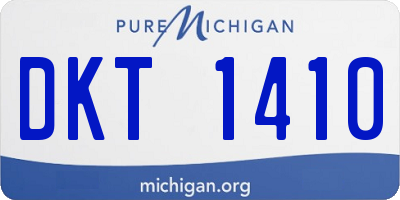 MI license plate DKT1410