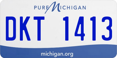 MI license plate DKT1413