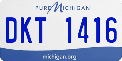 MI license plate DKT1416