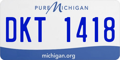 MI license plate DKT1418