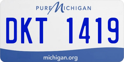 MI license plate DKT1419