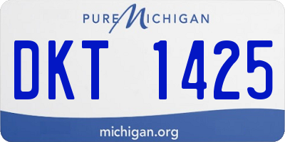 MI license plate DKT1425