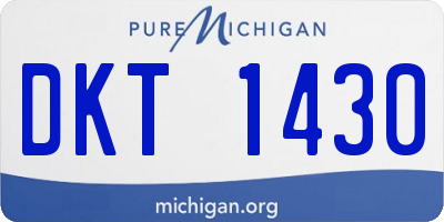 MI license plate DKT1430