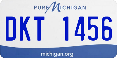 MI license plate DKT1456