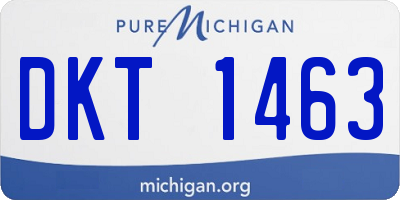 MI license plate DKT1463