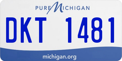 MI license plate DKT1481