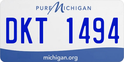 MI license plate DKT1494