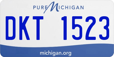 MI license plate DKT1523