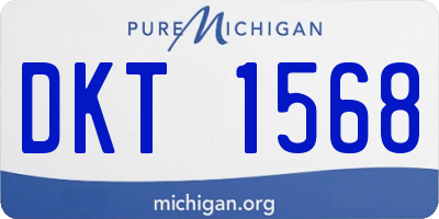 MI license plate DKT1568