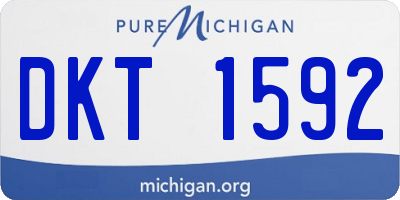MI license plate DKT1592