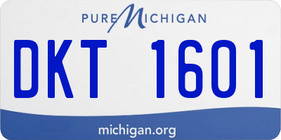 MI license plate DKT1601