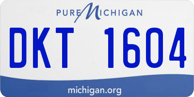 MI license plate DKT1604