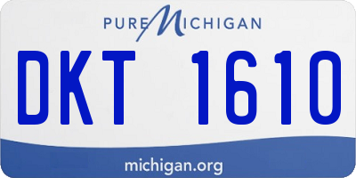 MI license plate DKT1610