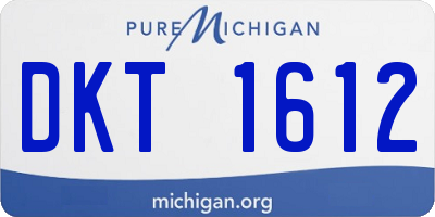 MI license plate DKT1612
