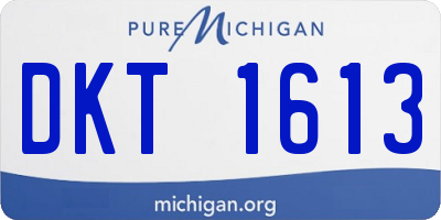 MI license plate DKT1613