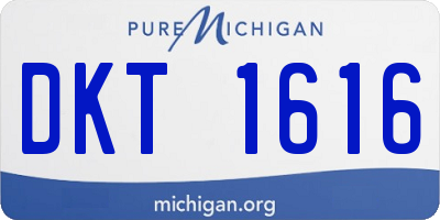 MI license plate DKT1616