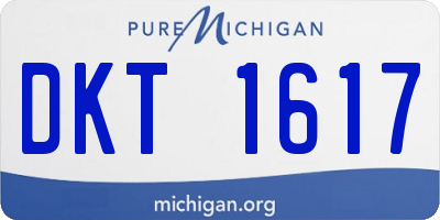 MI license plate DKT1617