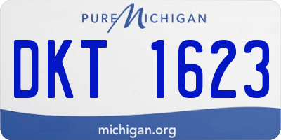 MI license plate DKT1623