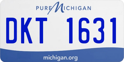 MI license plate DKT1631