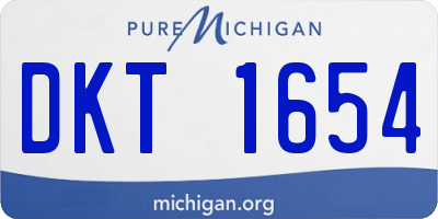 MI license plate DKT1654