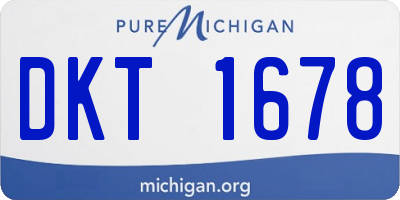 MI license plate DKT1678