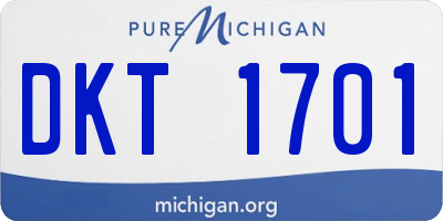 MI license plate DKT1701