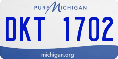 MI license plate DKT1702