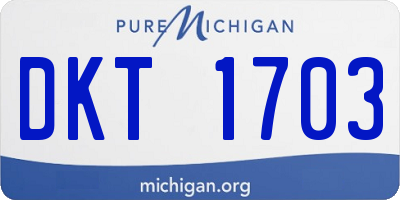 MI license plate DKT1703