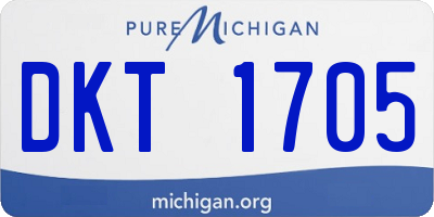 MI license plate DKT1705