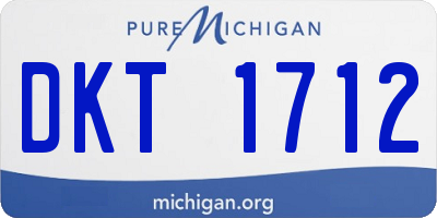 MI license plate DKT1712