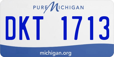 MI license plate DKT1713