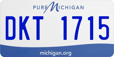 MI license plate DKT1715