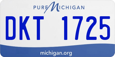 MI license plate DKT1725