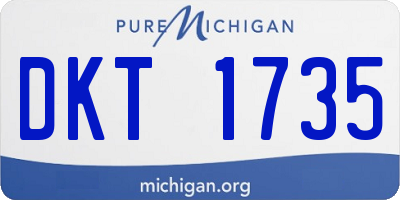 MI license plate DKT1735