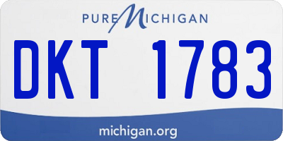MI license plate DKT1783