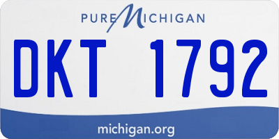 MI license plate DKT1792