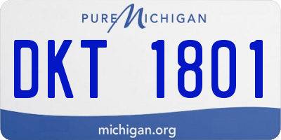 MI license plate DKT1801