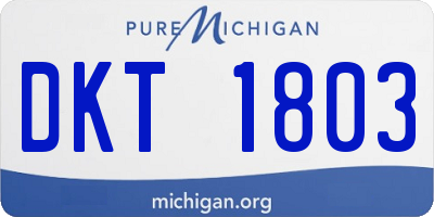 MI license plate DKT1803