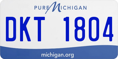 MI license plate DKT1804
