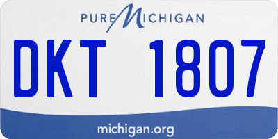 MI license plate DKT1807