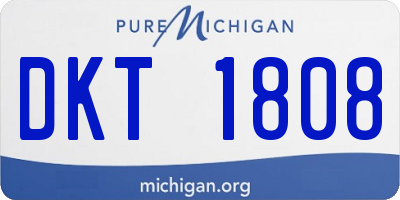 MI license plate DKT1808