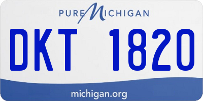 MI license plate DKT1820