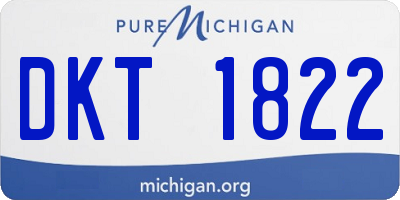 MI license plate DKT1822