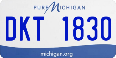 MI license plate DKT1830