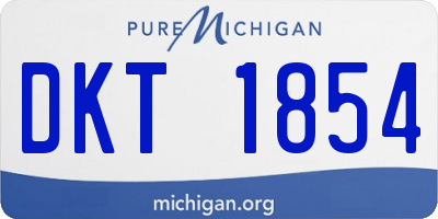 MI license plate DKT1854
