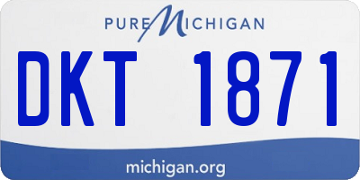 MI license plate DKT1871