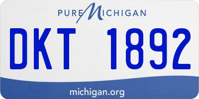 MI license plate DKT1892