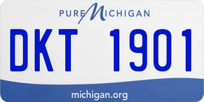 MI license plate DKT1901