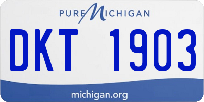 MI license plate DKT1903
